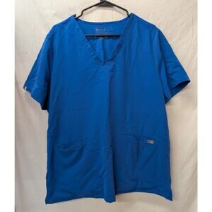 Figs Casma Three-Pocket Scrub Top Royal Blue Women's Size XL